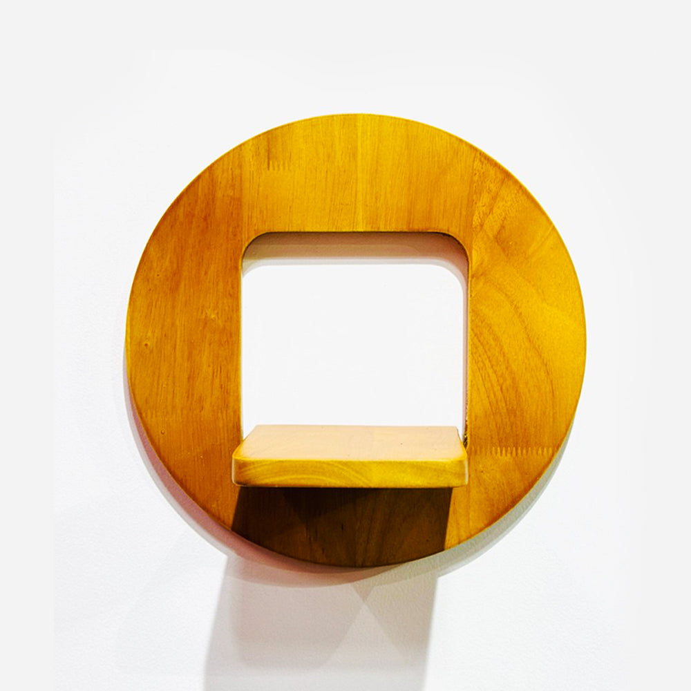 Adooch Wooden Wall Shelf – Round Wall- Mounted Display Shelf for Home Décor