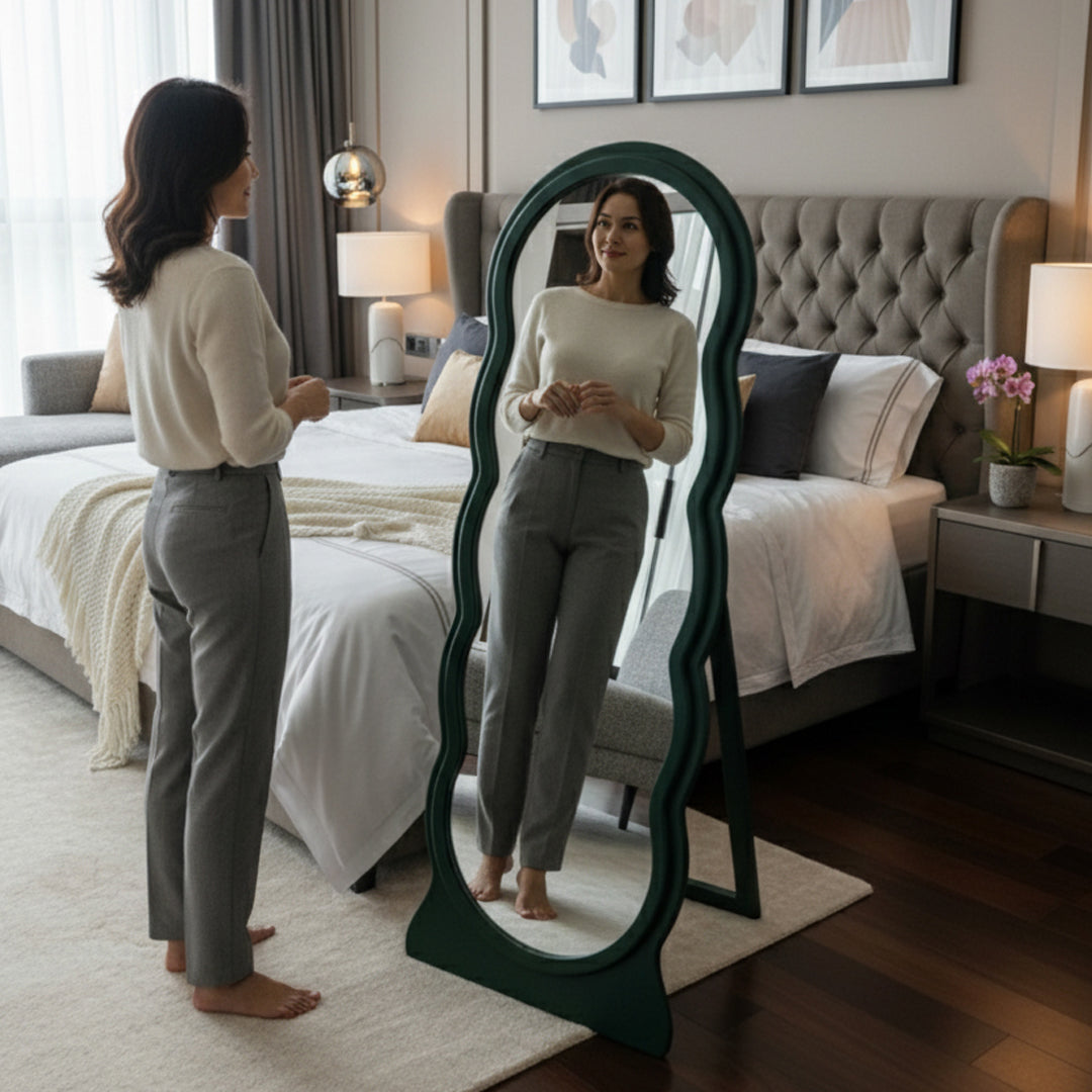 Adooch Wavy Full-Length Standing Mirror - for Bedroom, Living Room & Entryway