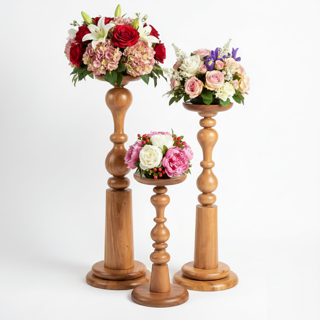 Adooch  Premium Wooden 3 Set Pot Stand