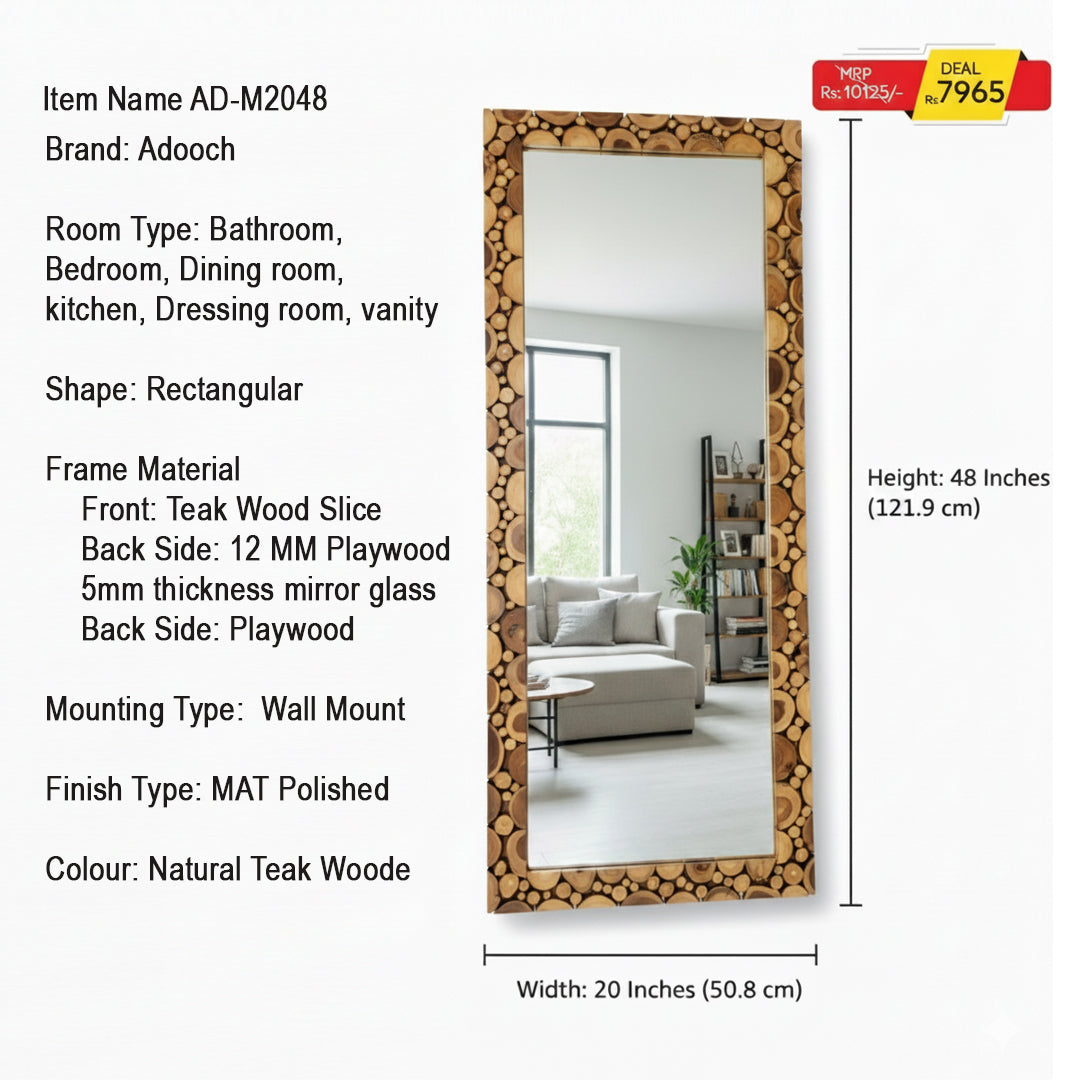 Natural wood mirror
