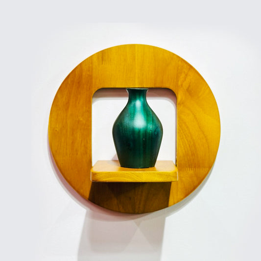 Adooch Wooden Wall Shelf – Round Wall- Mounted Display Shelf for Home Décor